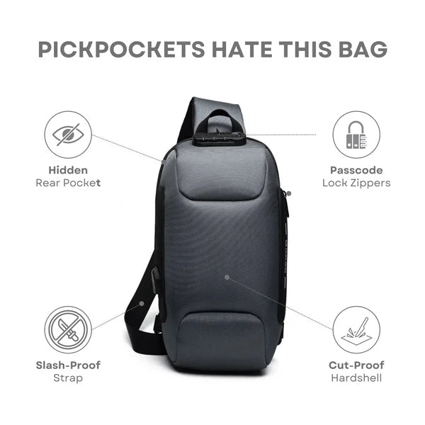 🔐 Anti-Theft Crossbody Charging Bag